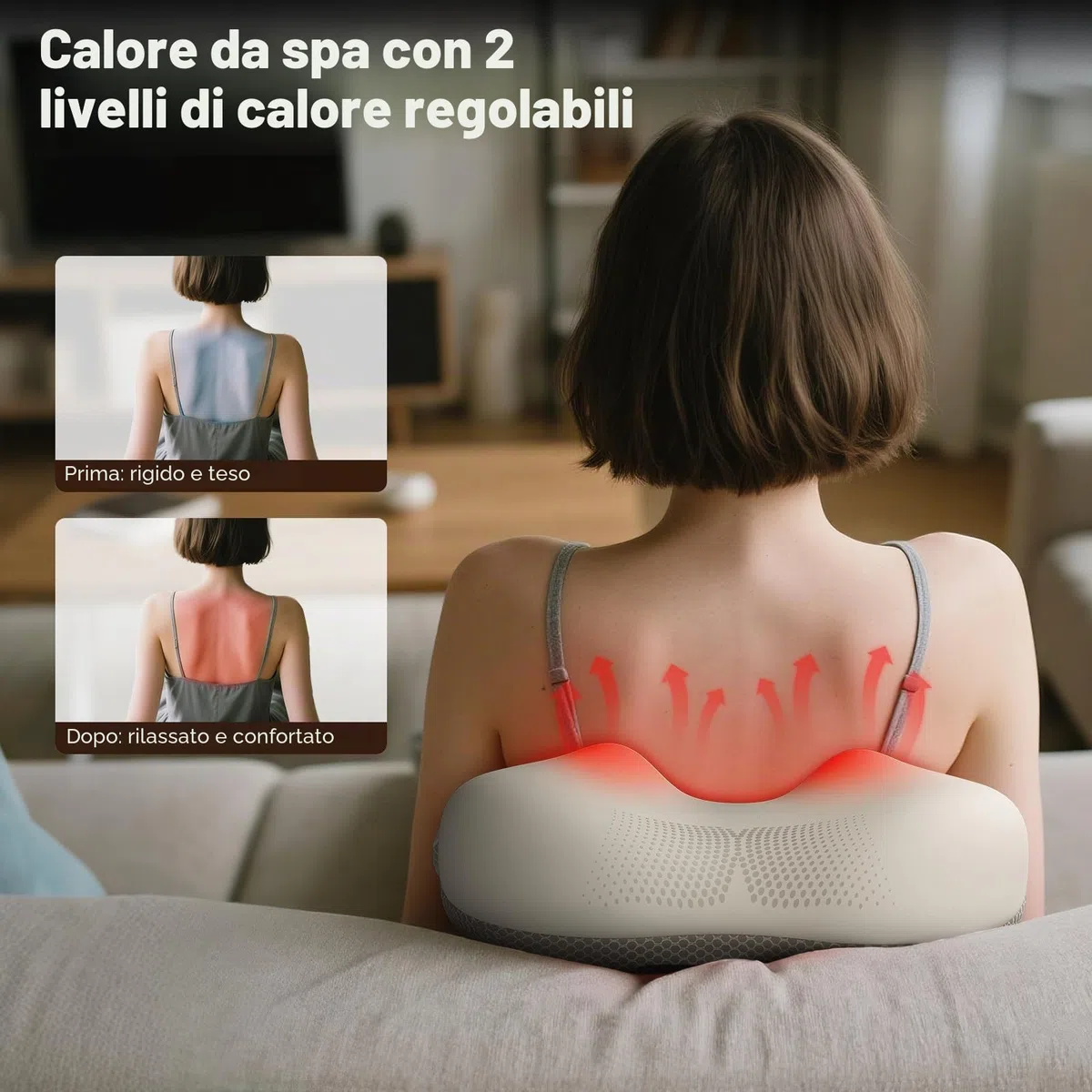 Arboleaf Cuscino Massaggiante Elettrico con Bluetooth e Controllo APP, massaggiatore Schiena e Collo, Massaggiatore Lombare, Massaggio Shiatsu con Calore, Idee Regalo per Uomo Donne Mamma Papà