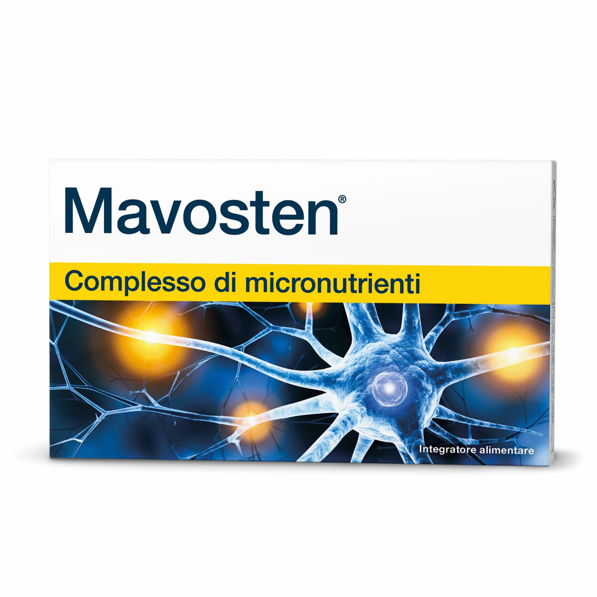 Mavosten Complesso di micronutrienti con acido alfa-lipoico ALA colina 7 vitamine del gruppo B e calcio per salute dei nervi 20 unità