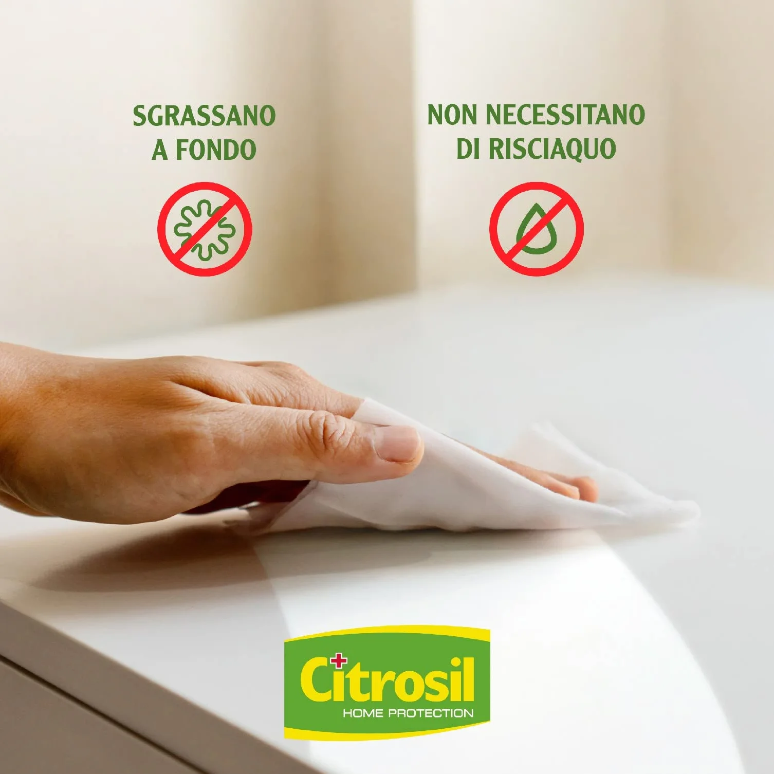 Citrosil Salviette Multisuperfici Igienizzanti 12x40 Panni con Essenze di Limone