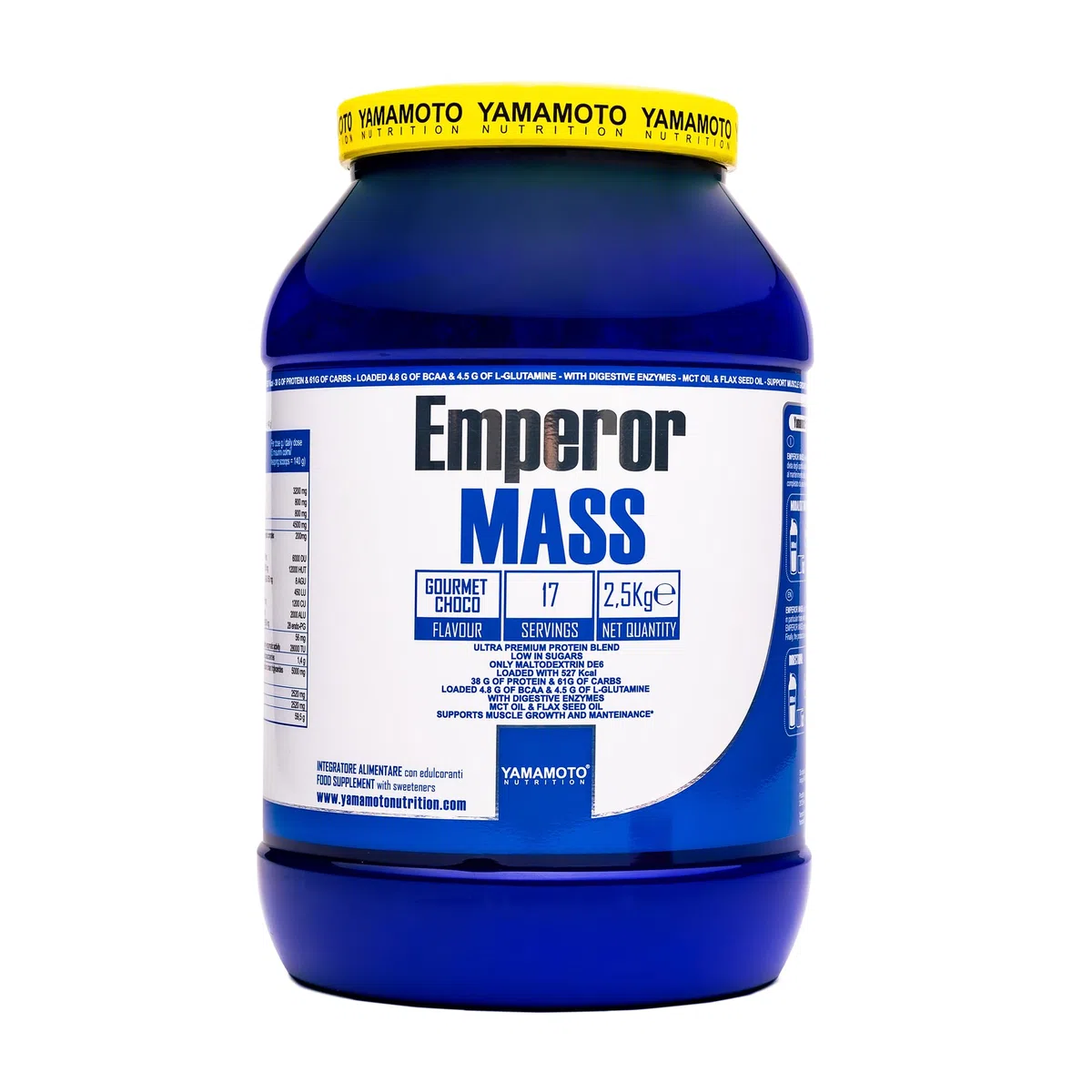 YAMAMOTO NUTRITION Emperor Mass 2500 g New Formula, Integratore alimentare ad alto contenuto proteico, la soluzione perfetta per supportare la crescita muscolare