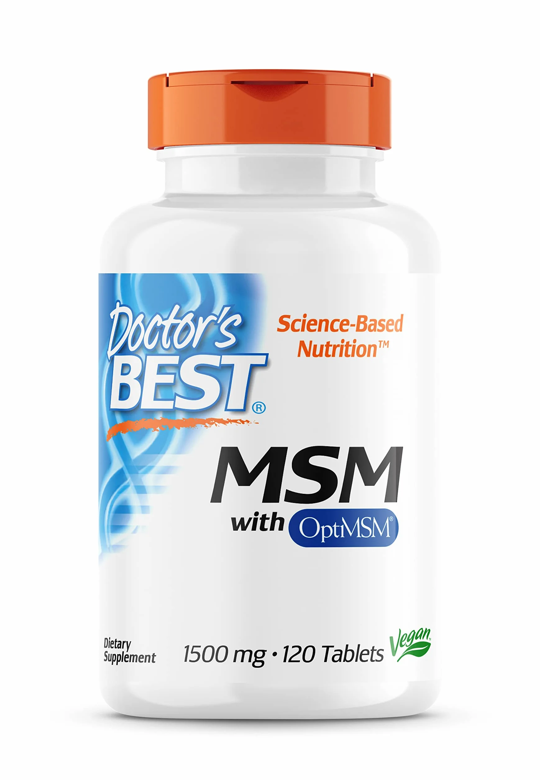 Doctor's Best MSM con OptiMSM 1.500mg 120 Compresse Vegane Zolfo Naturale