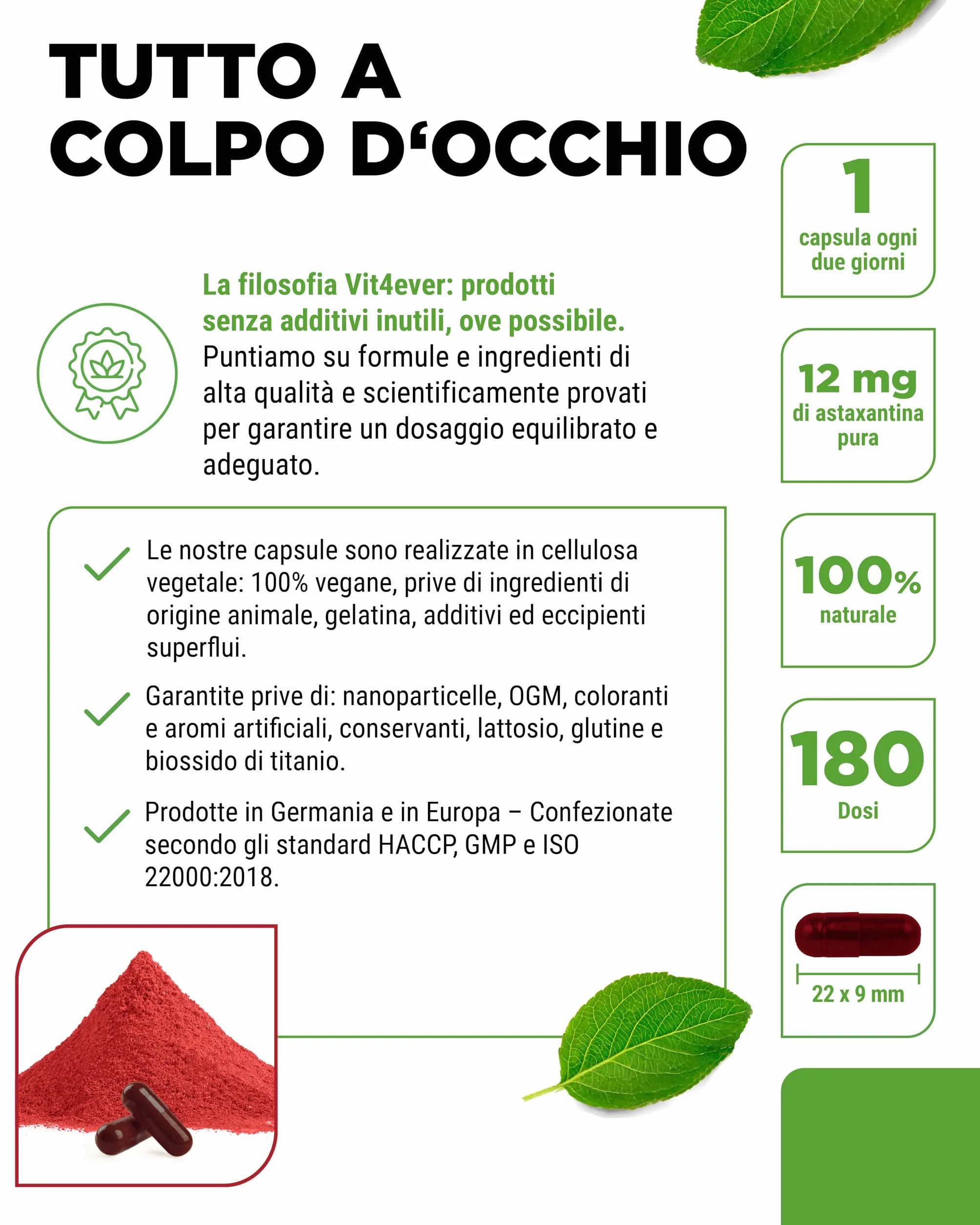 vit4ever Astaxantina 12 mg AstaGuard® 90 Capsule Vegane Alto Dosaggio