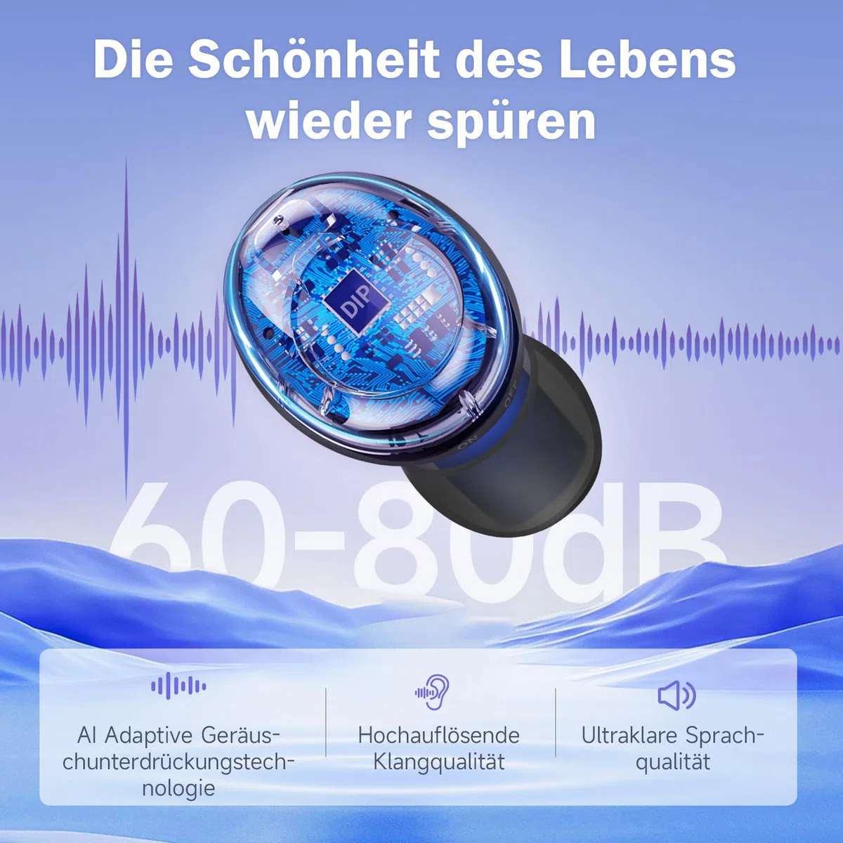 Britzgo - Cuffie portatili per uso quotidiano con chip digitale professionale e audio HD, cancellazione intelligente del rumore, fino a 15 ore di durata della batteria, nero