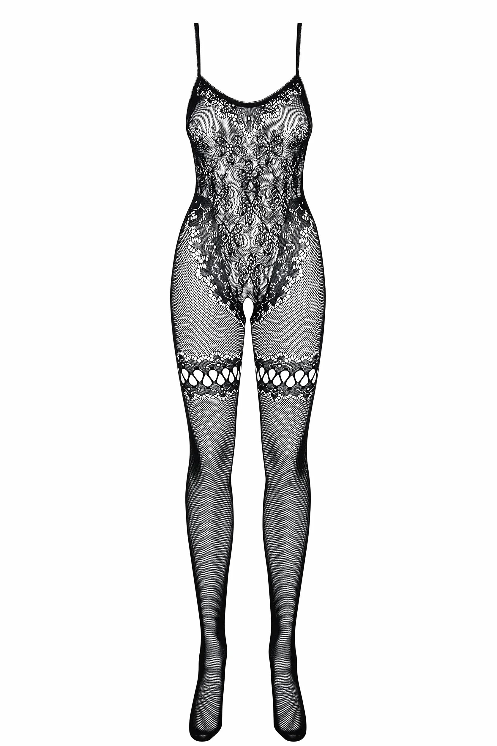 Obsessive Bodystocking nero aperto all'inguine confezione regalo