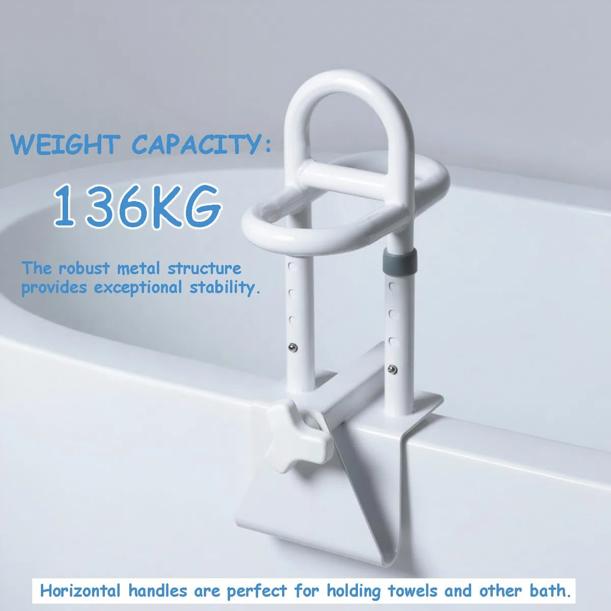 Maniglia Accesso Vasca, Maniglione Anziani Regolabile in Larghezza 8-17 cm, Maniglia per Vasca da Bagno, Manico per Vasca da Bagno Senza Foratura, per Anziani, Disabili, Donne in Gravidanza