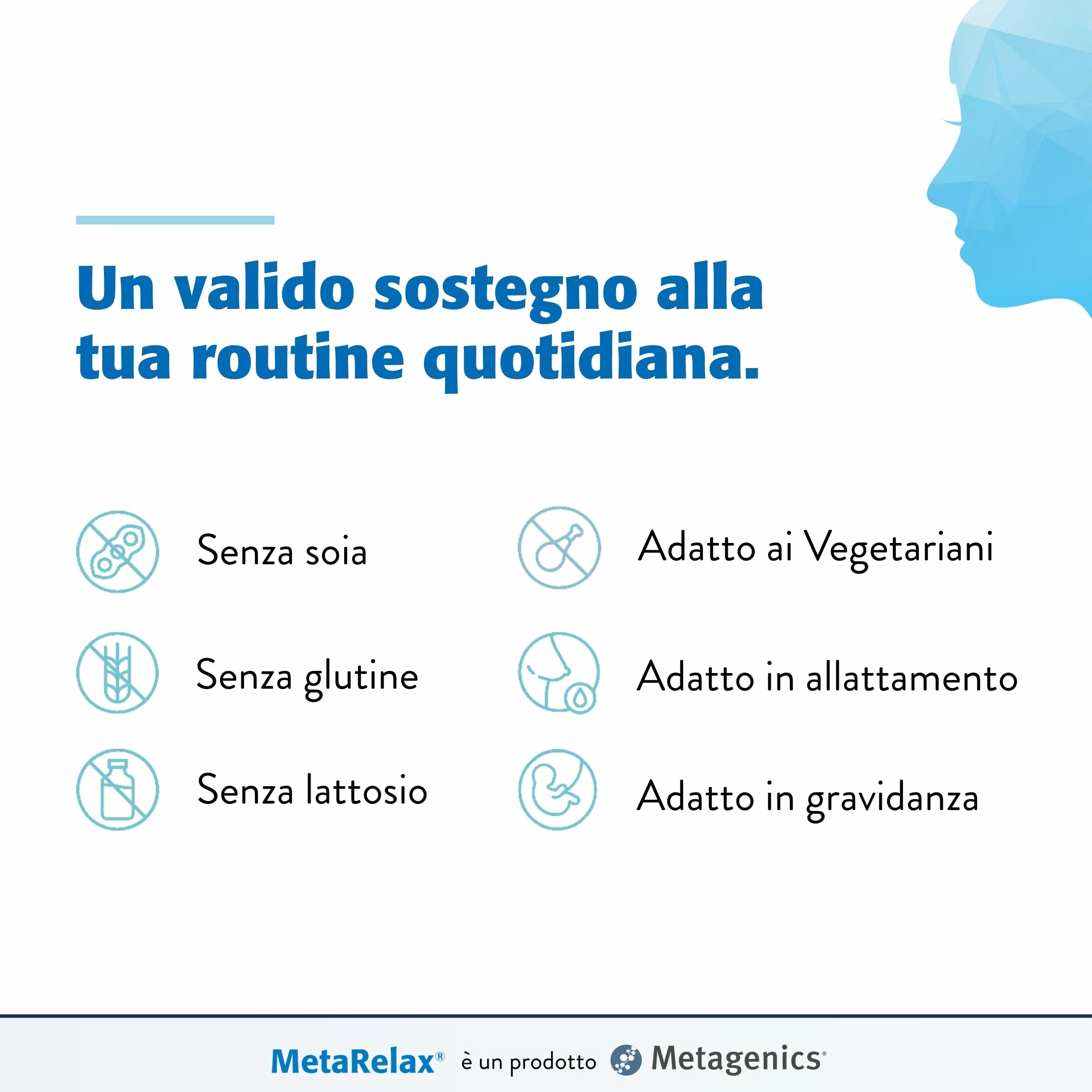 Metagenics MetaRelax Integratore di Magnesio con Vitamine B6, B12, Folato e Taurina 90 Compresse