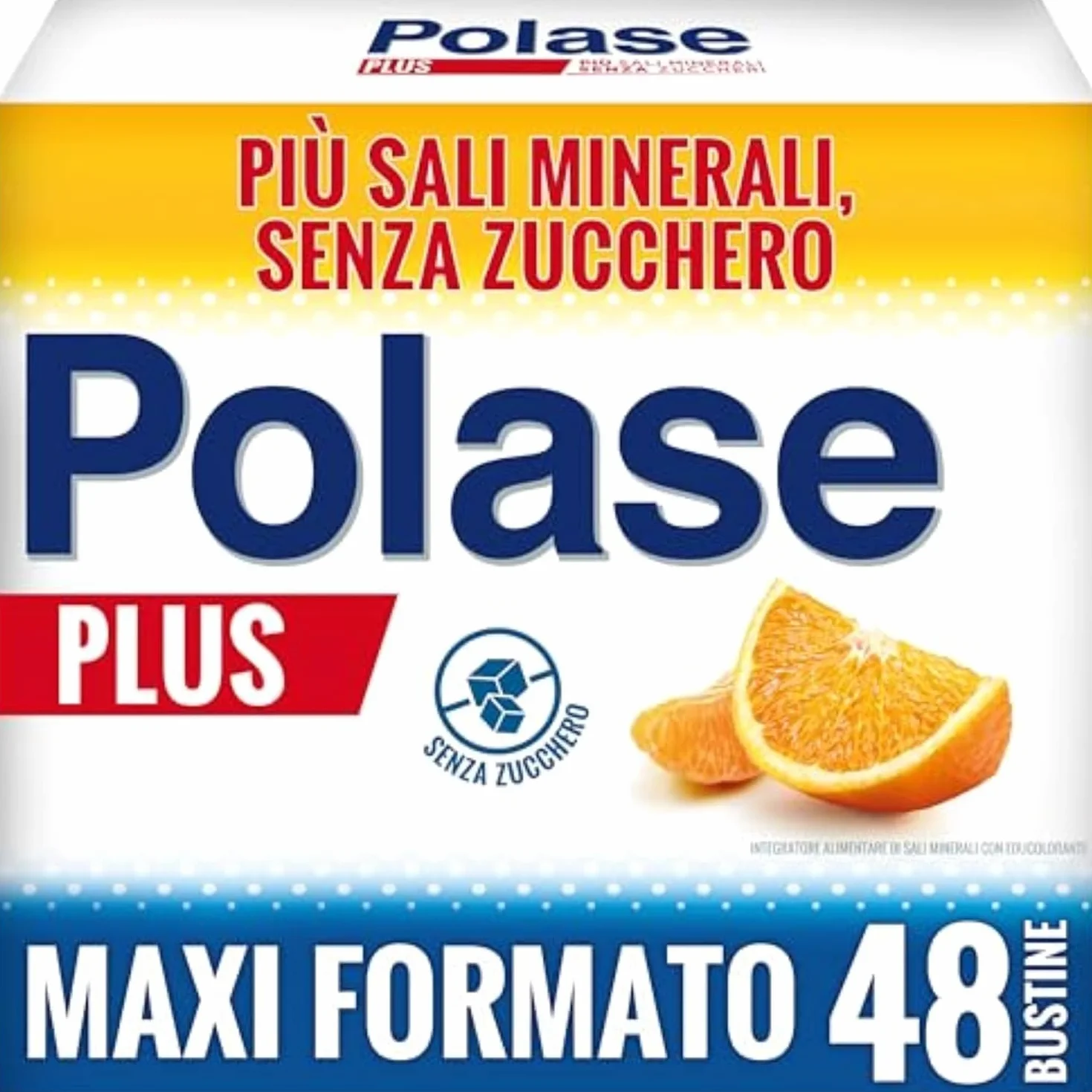Polase Plus Magnesio e Potassio Integratore Alimentare Sali Minerali Stanchezza Fatica Caldo Gusto Arancia Mandarino 48 Bustine