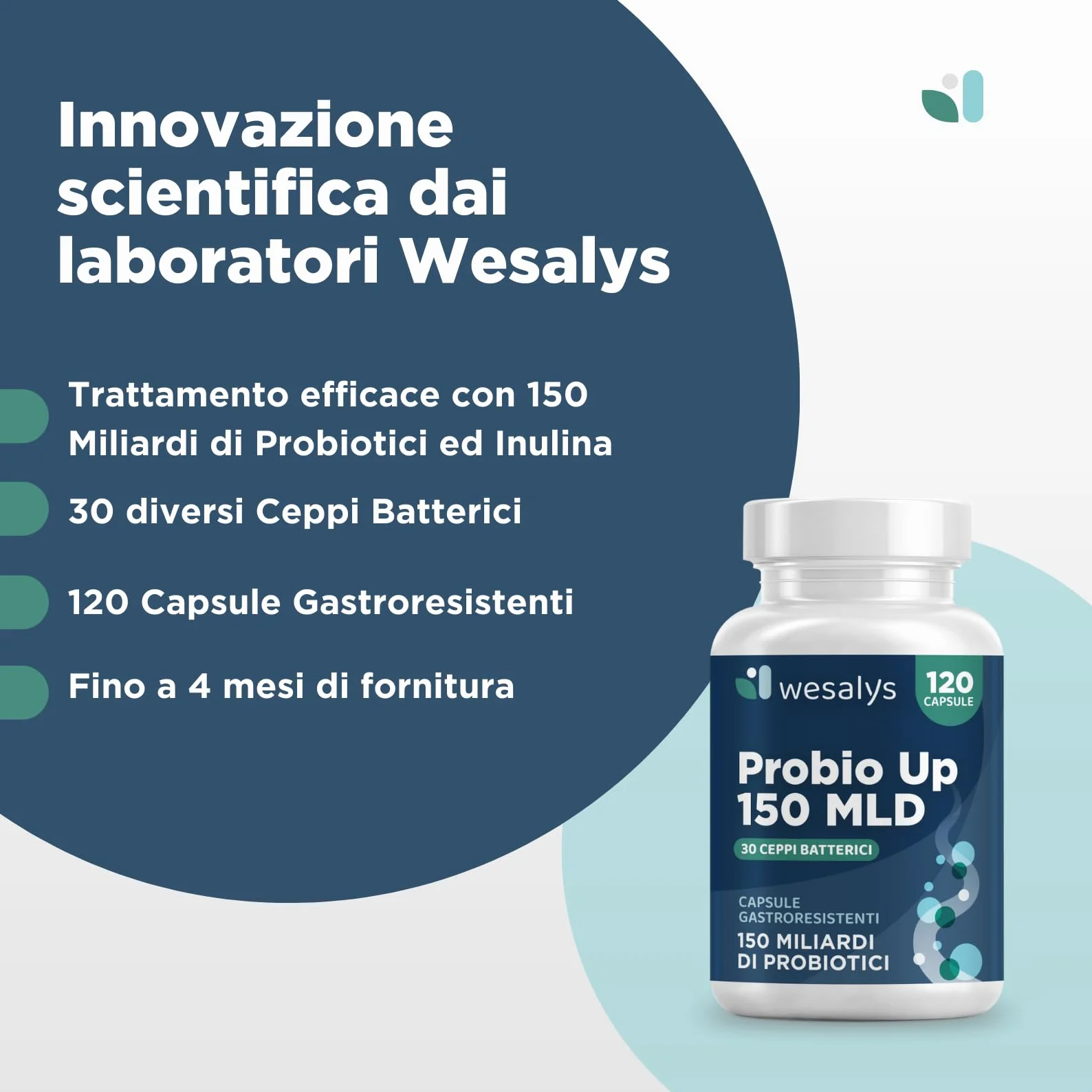 Probiotici 150 Miliardi UFC 30 Ceppi 120 Cps Gastroresistenti Lactobacillus Gasseri Rhamnosus Acidophilus
