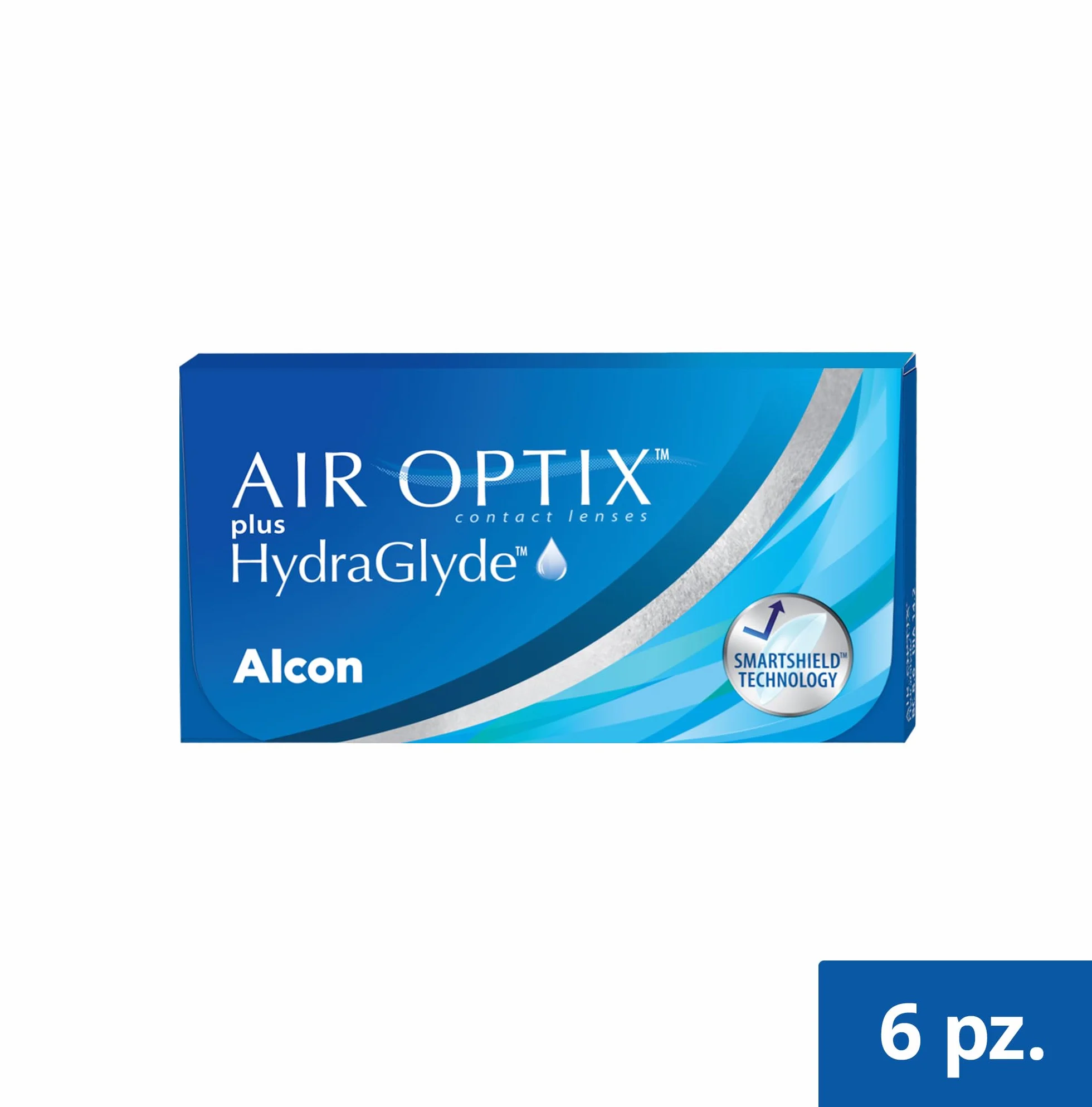 Air Optix Plus HydraGlyde Lenti a Contatto Mensili, 6 Lenti, BC 8.6 mm, DIA 14.2 mm, -3.75 Diopt
