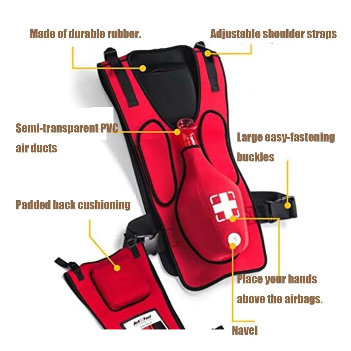Giubbotto di addestramento al primo soccorso Heimlich, addestramento al primo soccorso CPR portatile per dimostrazioni didattiche per adulti A