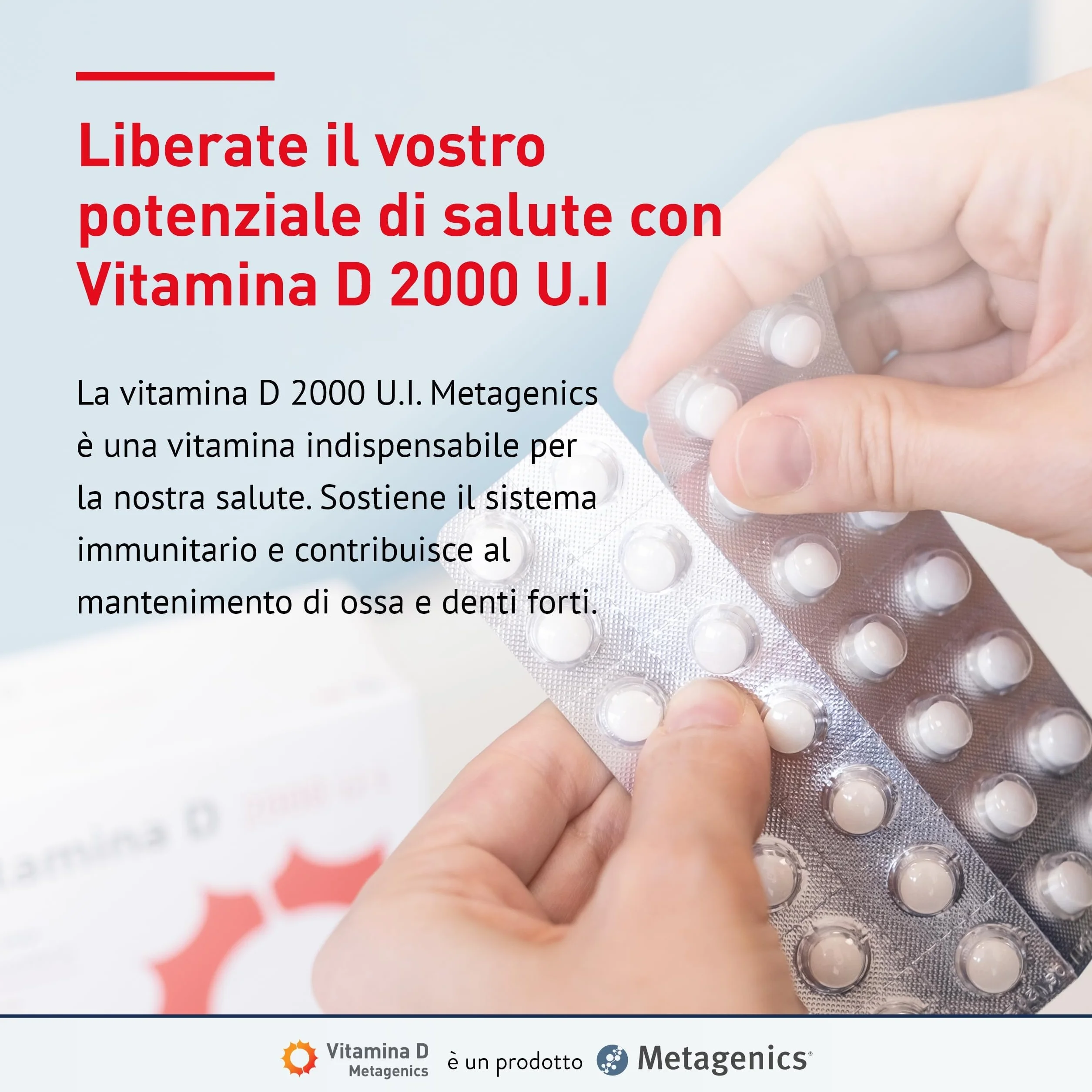 Metagenics Vitamina D 2000 U.I. 168 Compresse Masticabili Integratore per Sistema Immunitario e Supporto a Ossa, Denti e Muscoli