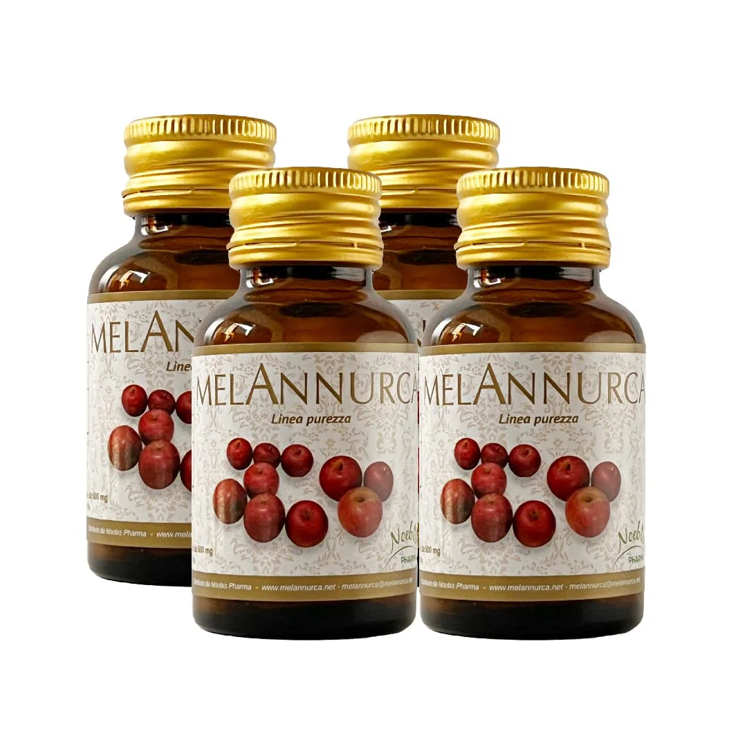 MELANNURCA - 30 CAPSULE - LA MELA DEL CUORE - con vero estratto di mela Annurca alleata della salute dei capelli | genuino naturale 100% alta qualità (Confezione da 4)