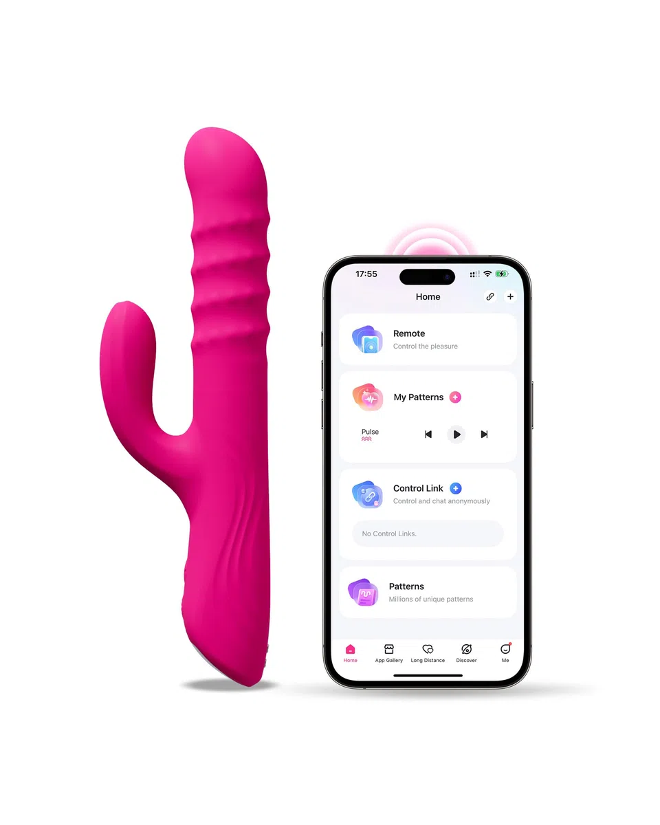 Lovense Velvo Vibratore Rabbit con Perline Rotanti, Potente Vibratore Punto G e Clitoride Sex Toy Donna, Controllo App a Distanza per Coppia, vibratori Doppia Stimolatore Impermeabile Ricaricabile