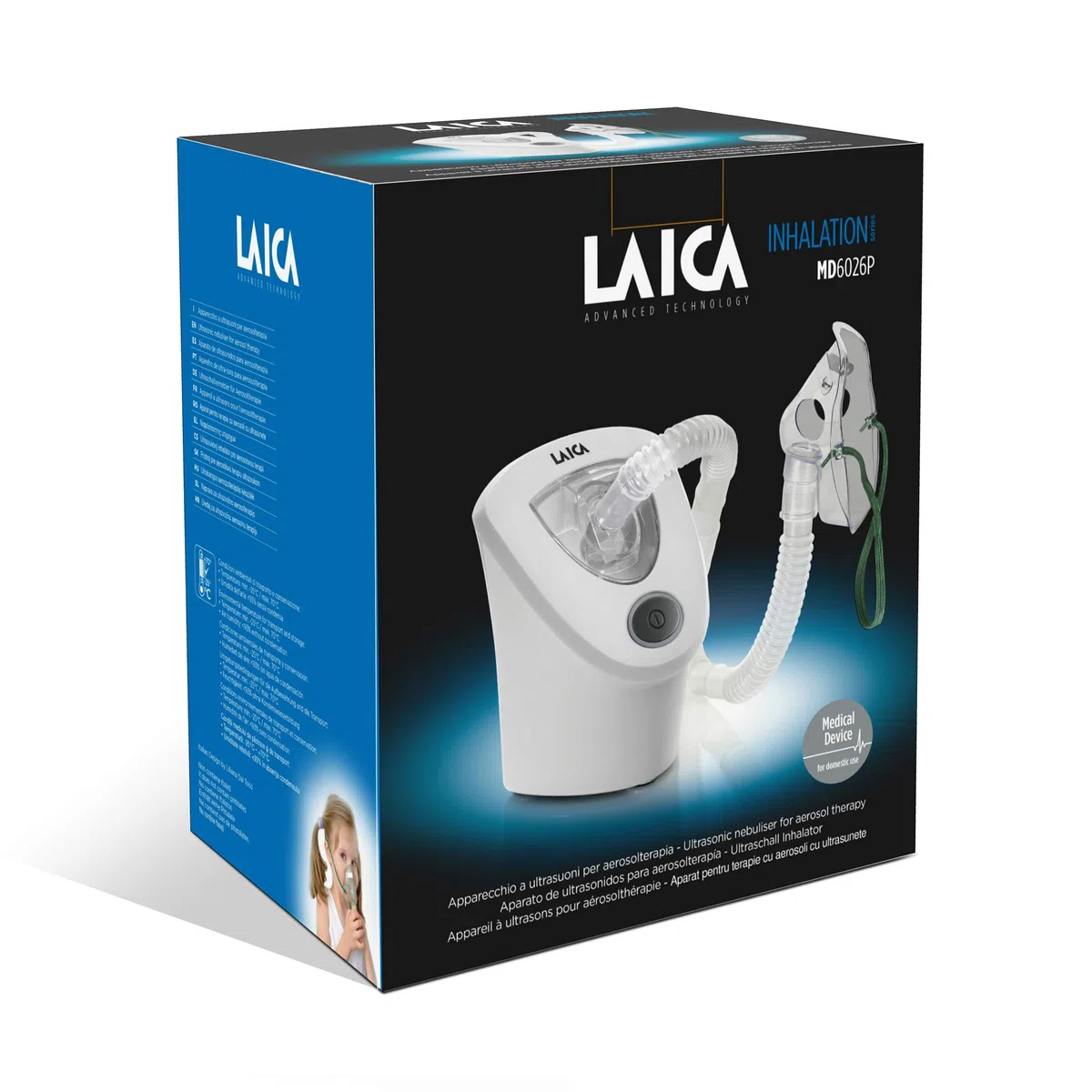 Laica MD6026P - Aerosol a Ultrasuoni Portatile per Adulti e Bambini silenzioso, Bianco