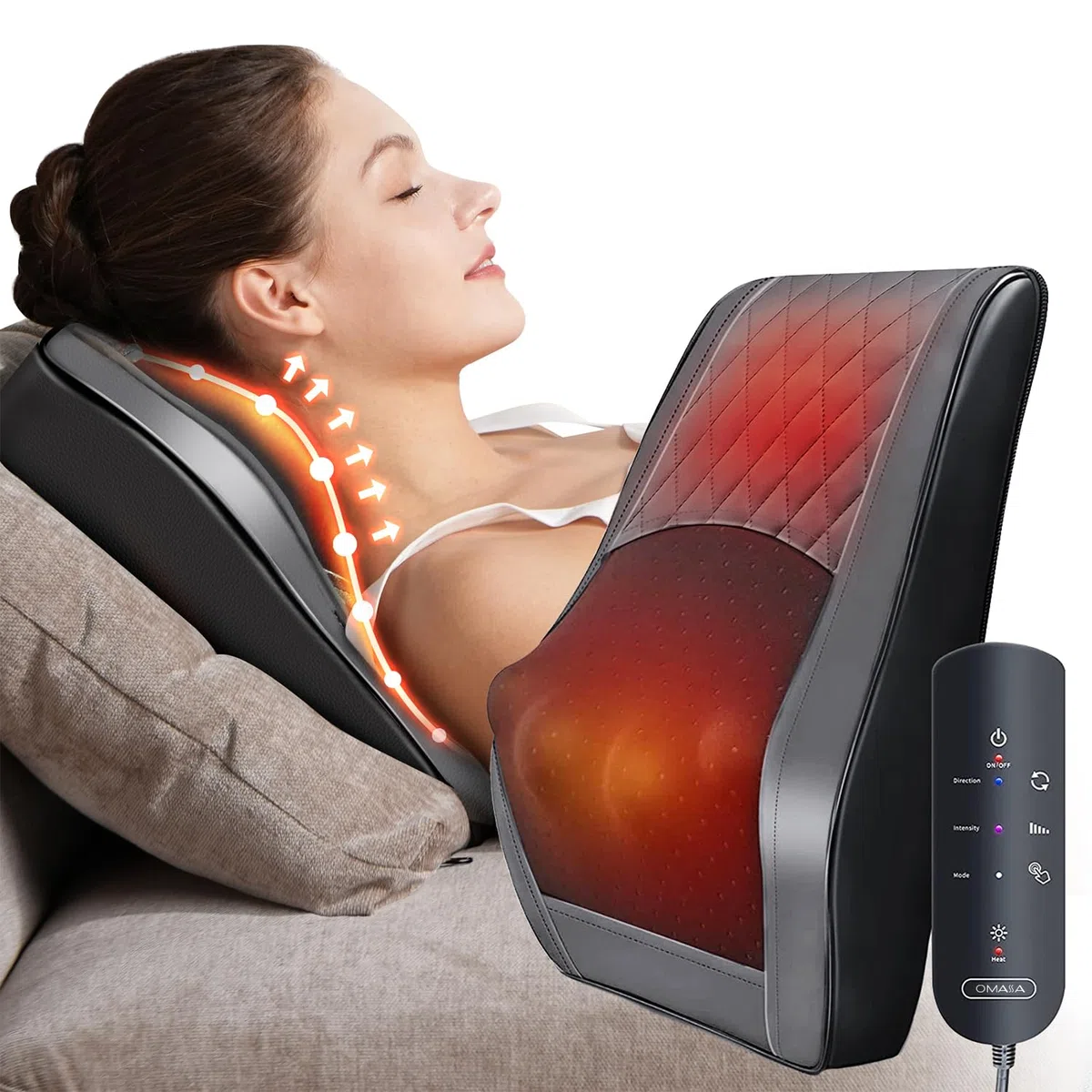 Massaggiatore per il collo con calore, massaggiatore Shiatsu, massaggiatore per schiena 3D, massaggiatore per la schiena, gambe, regali per uomini, donne, mamma, papà