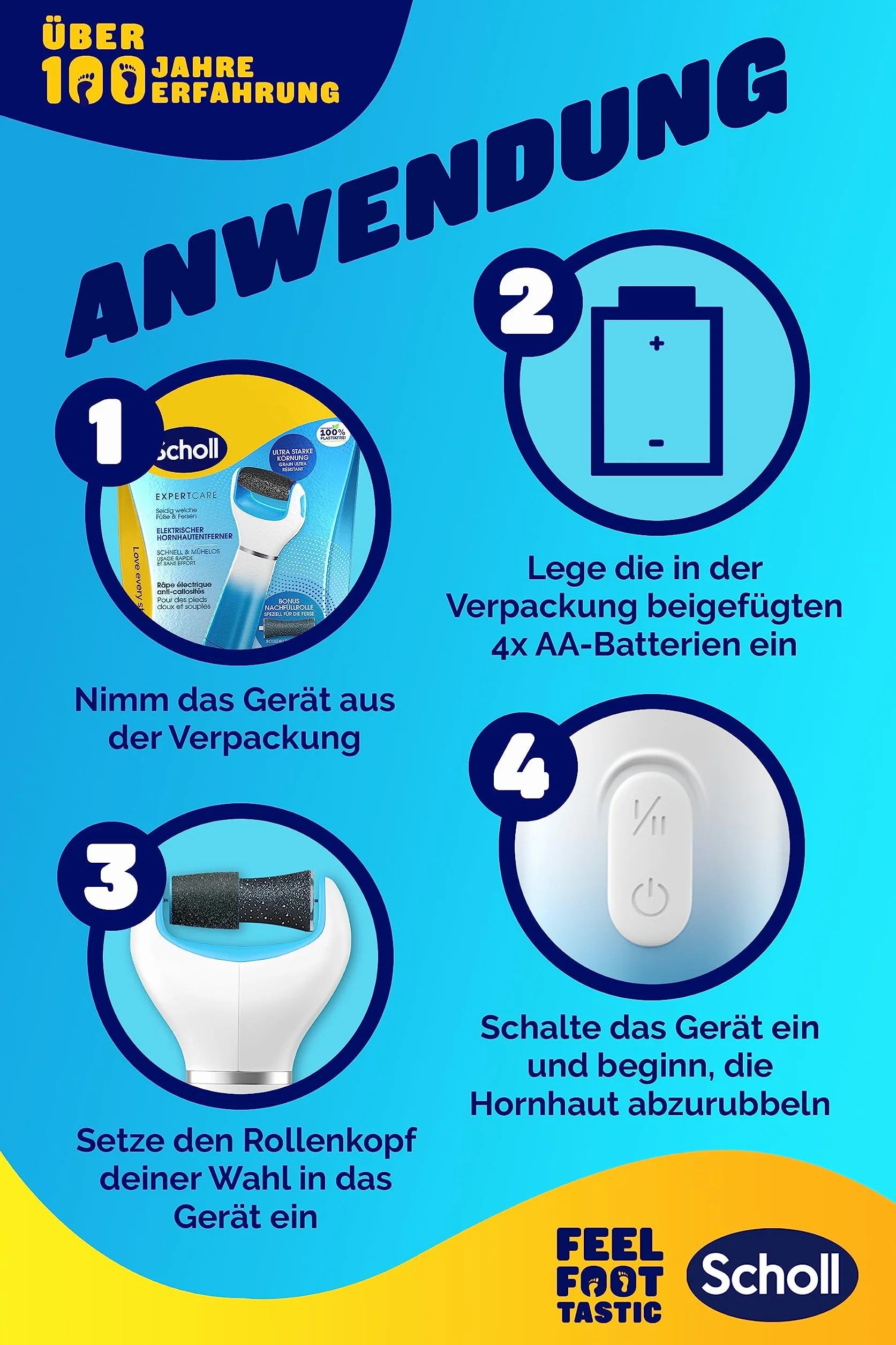 Scholl Expert Care elettrico rimuovi calli con rullo di minerali marini