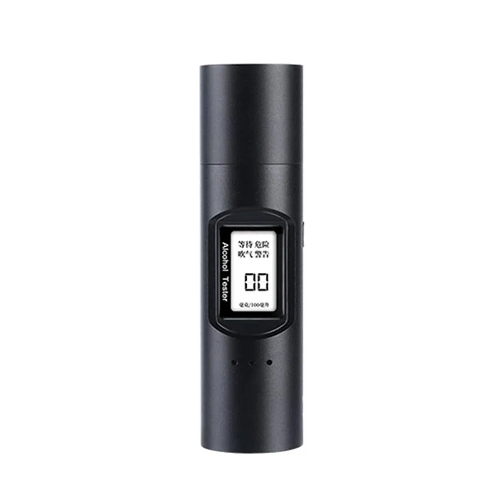 Etilometro Portatile Auto per Alcol Test con Schermo LED Digitale Tester Digitale Ricaricabile USB Dell'Alcool Nero