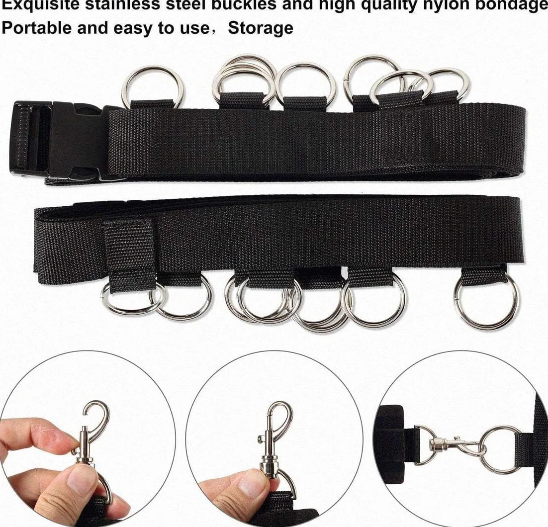 Cinghie in Nylon per Biancheria da Letto, 2 Pezzi Regolabili, Benda per Dormire