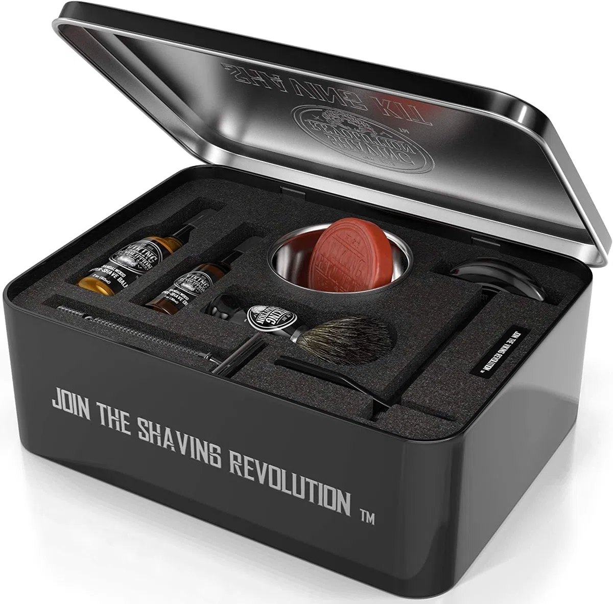 Viking Revolution - Kit Rasatura Barba Uomo - Regalo Uomo - Include Rasoio di Sicurezza, Supporto, Ciotola, Balsamo Dopobarba, Olio Prerasatura, Pennello di Tasso