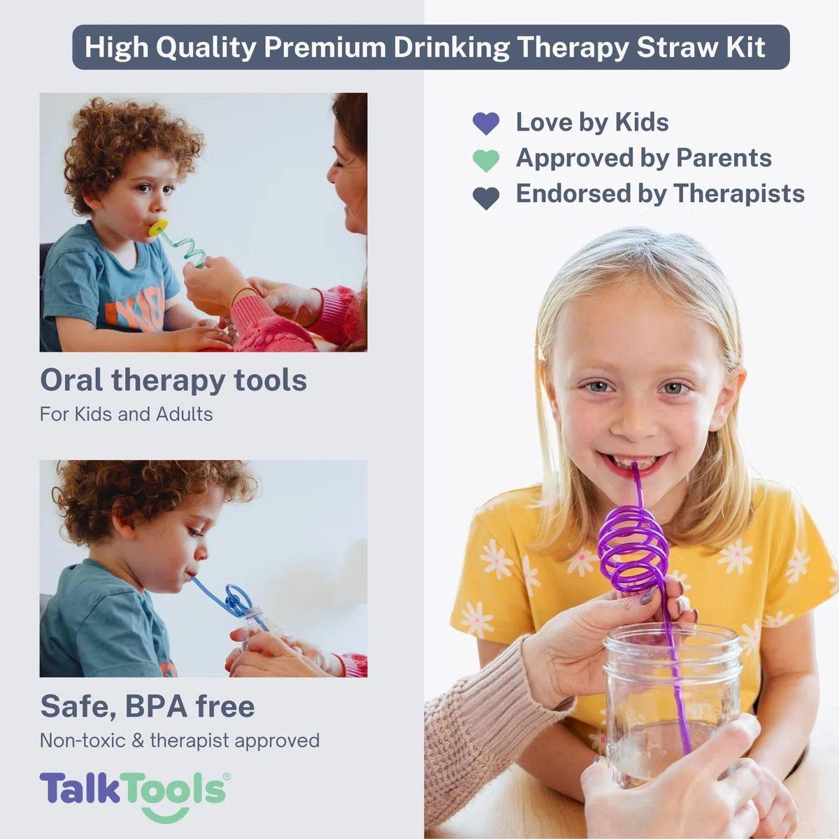 TalkTools Kit per Terapia con Cannucce - 6 Pezzi, Plastica, Riutilizzabile, Strumento Terapeutico