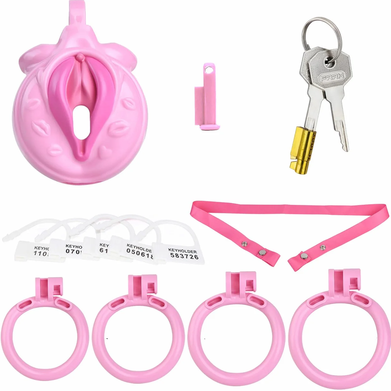 Sissy Chastity Cage Uomo Gabbia Pene Cintura Di Castità Maschile Cock Cage Erotitici Sexy Per Coppie (Pink)