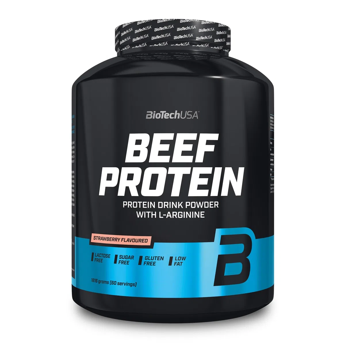 BioTechUSA Beef Protein, formula con peptidi di proteine idrolizzate all'87%, senza lattosio e senza glutine, a basso contenuto di grassi e senza zucchero, 1816 g, Fragola