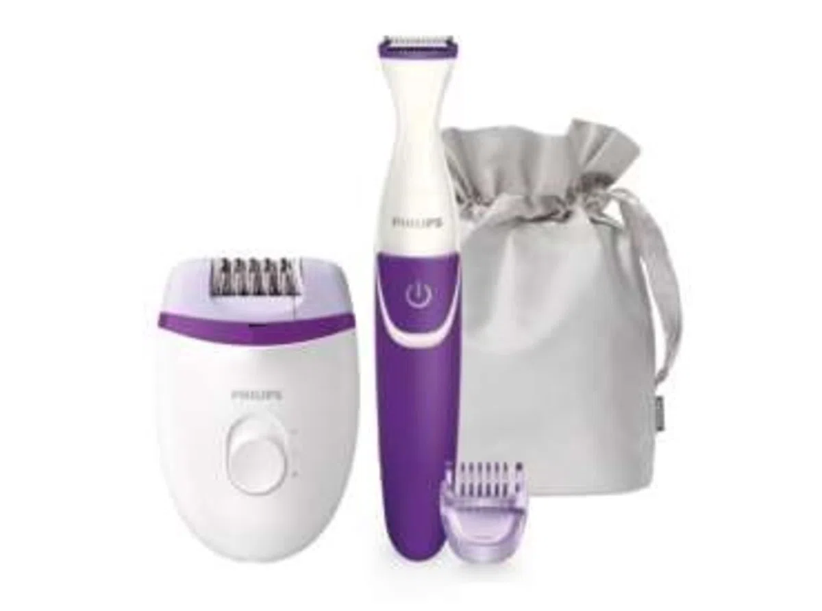 Philips Satinelle Essential BRP505/00 - Epilatore compatto con cavo e rifinitore per bikini