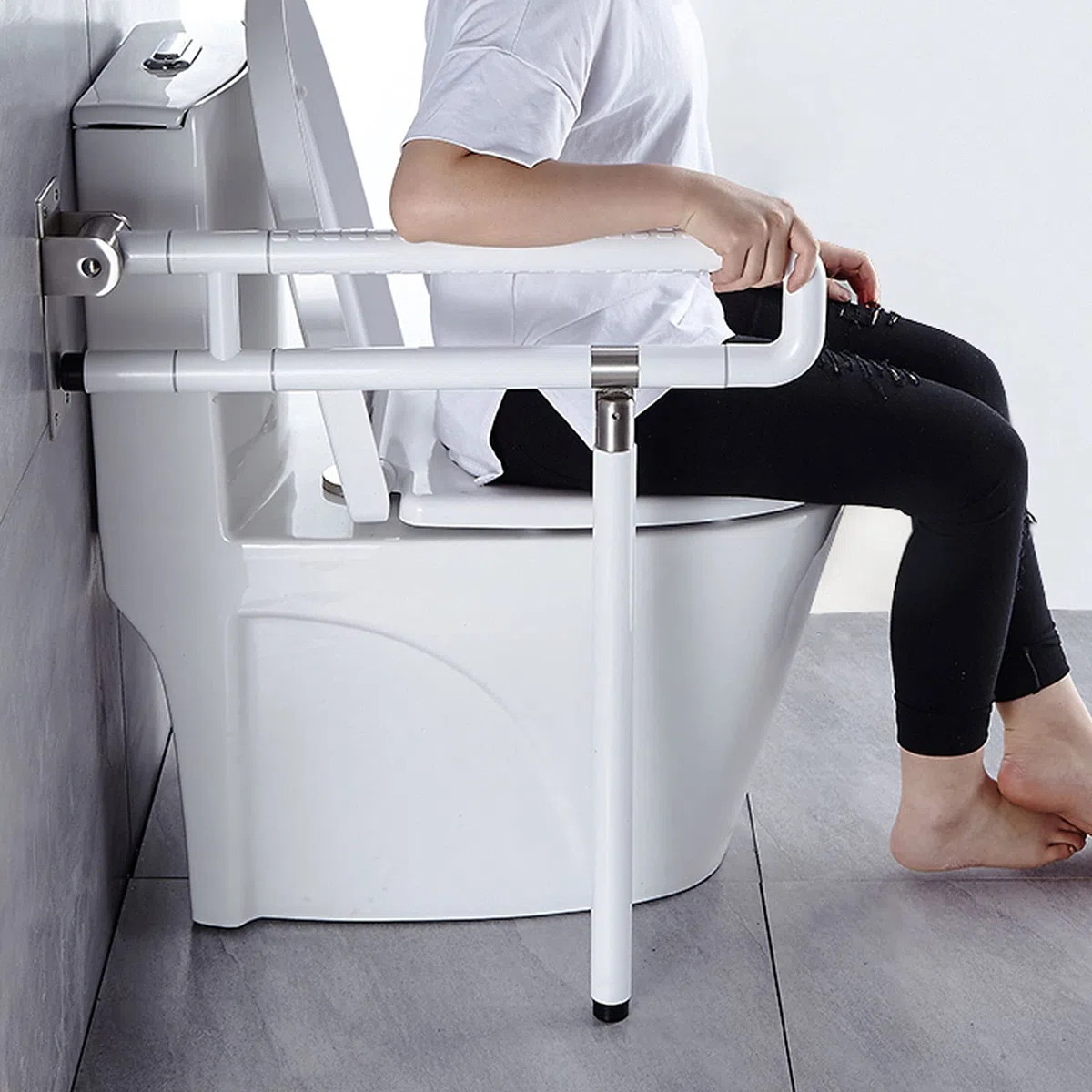 Maniglione per WC, Antiscivolo Maniglione di Sicurezza per Bagno Montaggio a parete Pieghevole Accessori Bagno per WC per bambini anziani disabili e gravidanza (Carico fino a 150 kg (330 libbre))