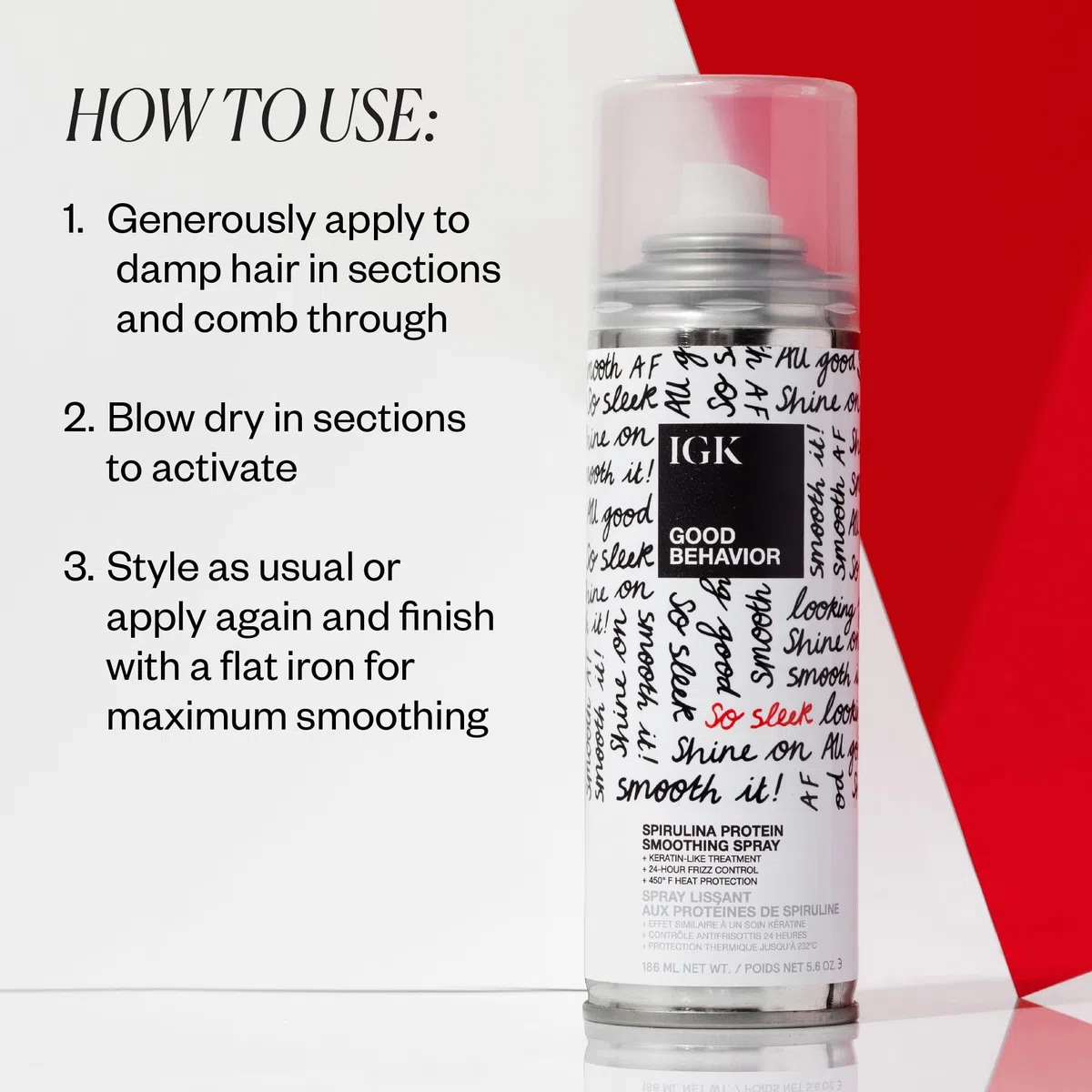 IGK Good Behavior Spirulina Smoothing Spray proteico