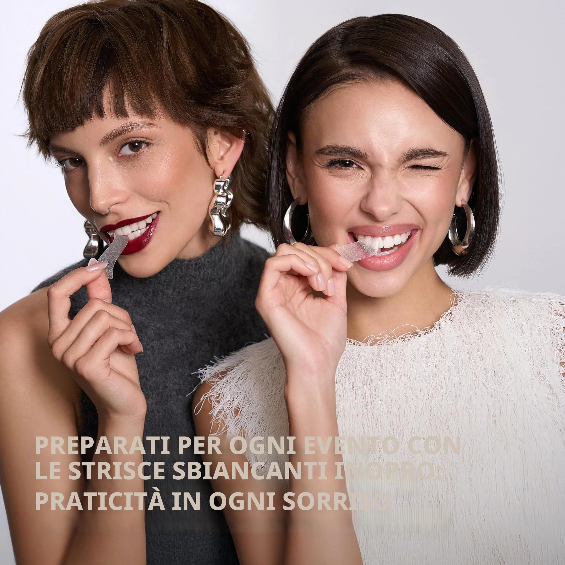 InoPro Kit strisce sbiancanti denti 14 trattamenti senza perossido smalto sicuro