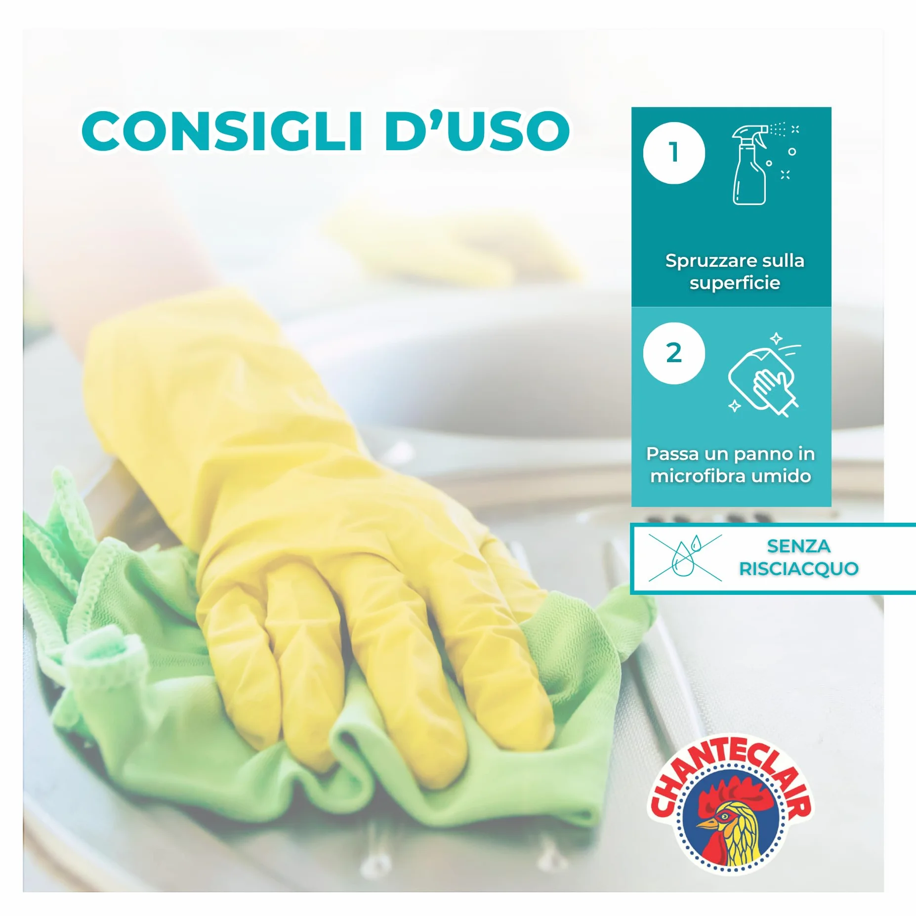 Chanteclair Multiuso Igienizzante Spray 625 ml 12 Flaconi Zero Aloni e Residui