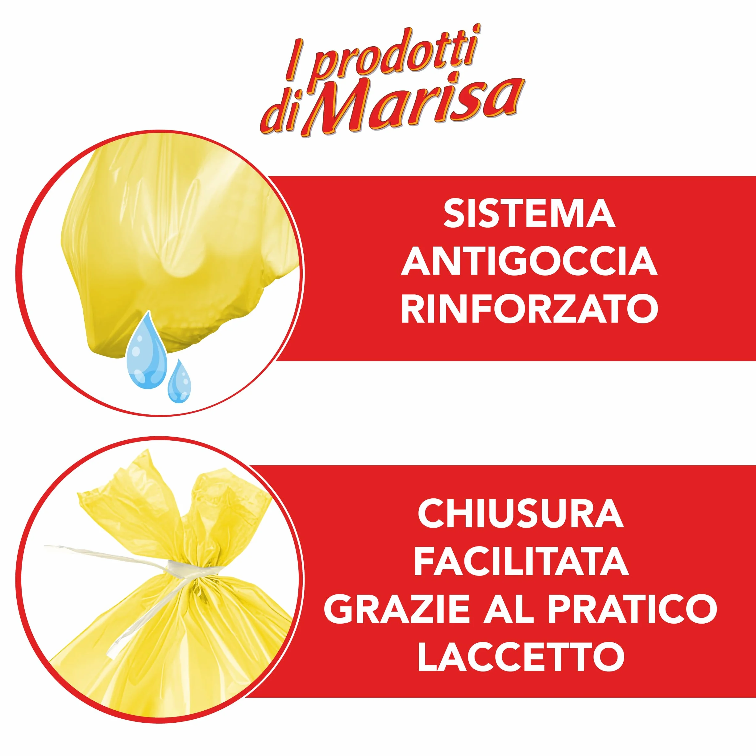 Sacchetti Spazzatura 110L 70x110 cm Antiforo 60 Pz 6 Rotoli Giallo