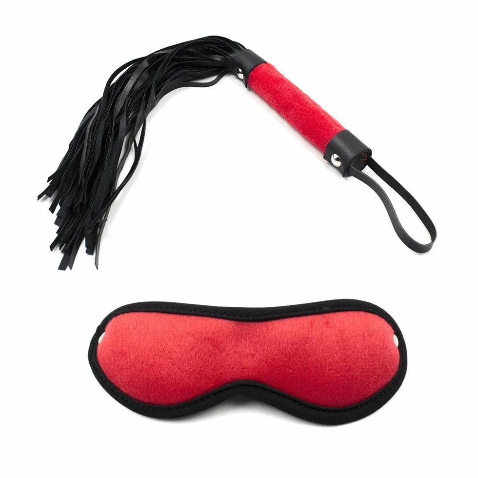 Kit di 10 Accessori in Morbido Velluto, Manette frustino corda donna uomo, sacco raso incluso