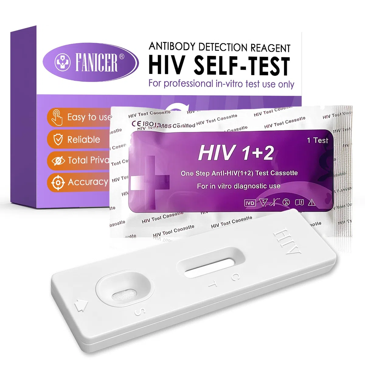 3 Set Autotest per Rilevamento,Selbsttest,Rileva anticorpi,Discreto e fare comodamente a casa, Sensibile e Affidabile con Risultati in 20 Minuti