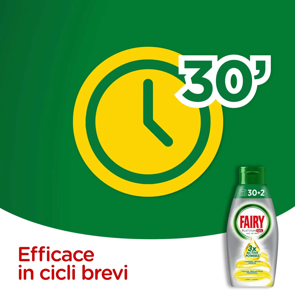 Fairy Gel Detersivo Lavastoviglie - 384 Lavaggi - 12 bottiglie da 32 lavaggi - Limone