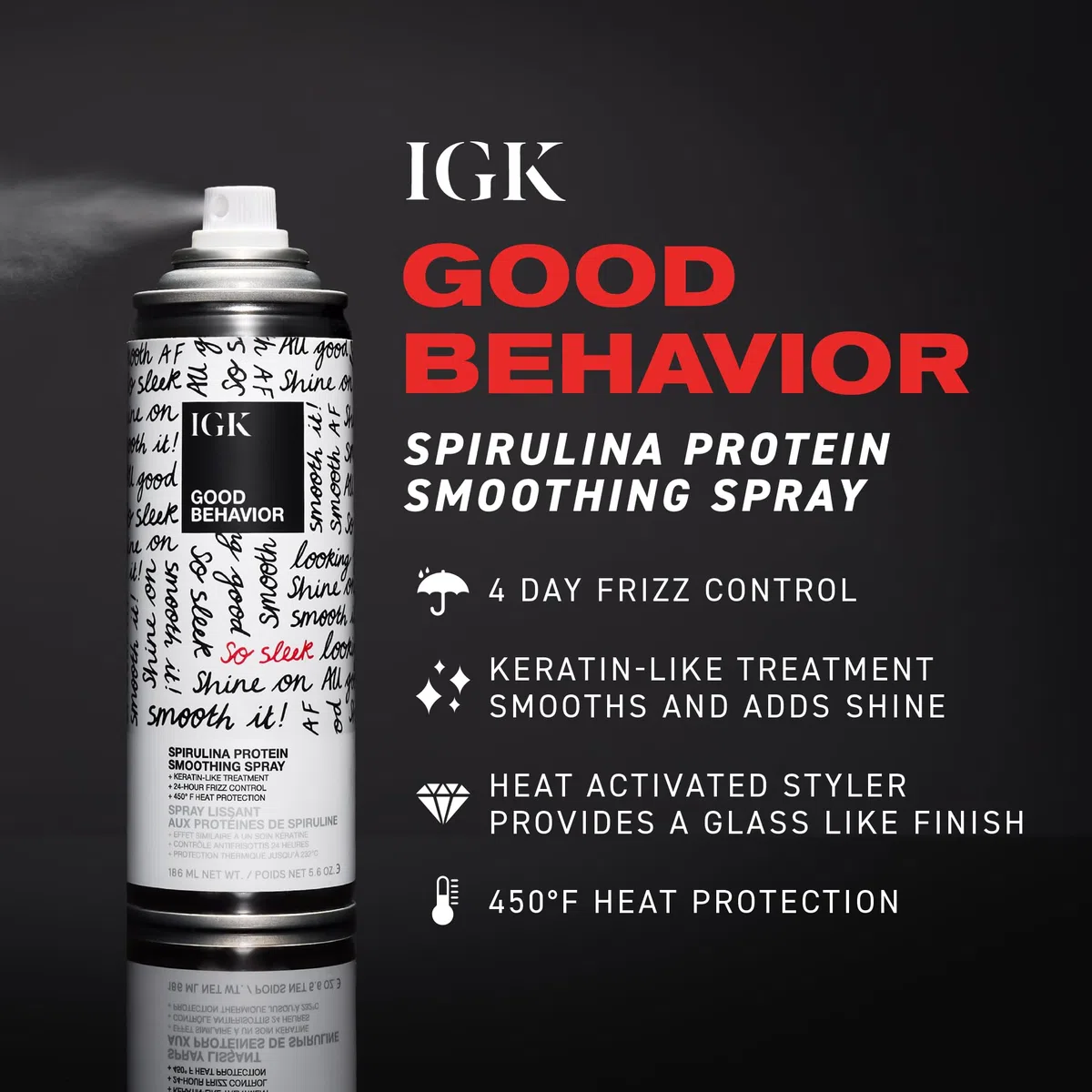 IGK Good Behavior Spirulina Smoothing Spray proteico