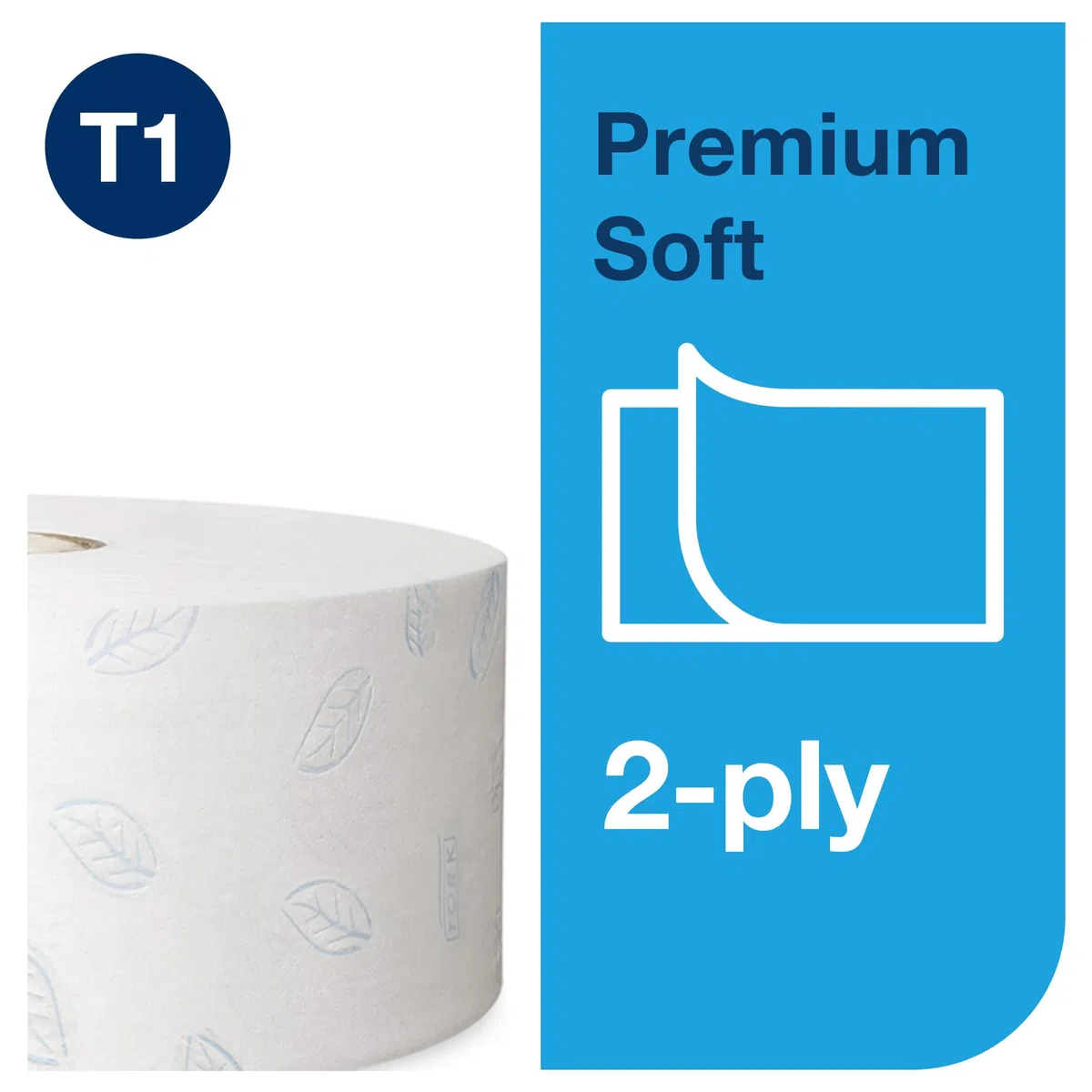 Tork 110273 Carta Igienica Jumbo Soft Premium, compatibile con sistema T1, 2 veli, 1 conf. x 6 rotoli (6 x 360 m), 1800 strappi x rotolo, bianco