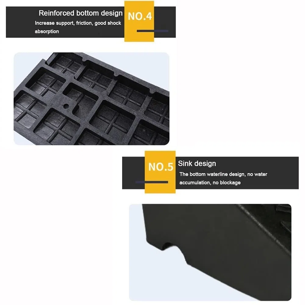 ZJIEX Rampa di Soglia in Gomma, Rampa per Marciapiede da Altezza 3-19cm, Rampa per Sedia A Rotelle, Rampa di Carico per Impieghi Gravosi, ​Auto, Scooter, Bici (Color : Black, Size : 50x50x19cm)