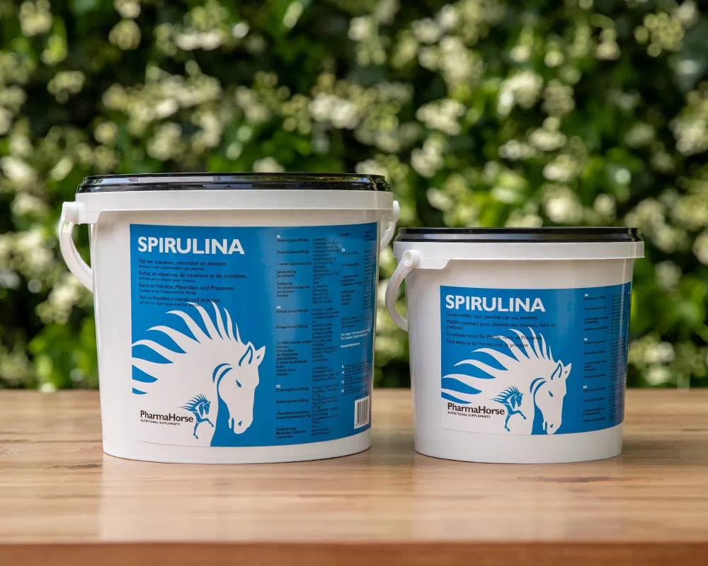 PharmaHorse Spirulina | Alghe essiccate | 100% Senza doping | 100% Senza zuccheri aggiunti | 1000 Grammi