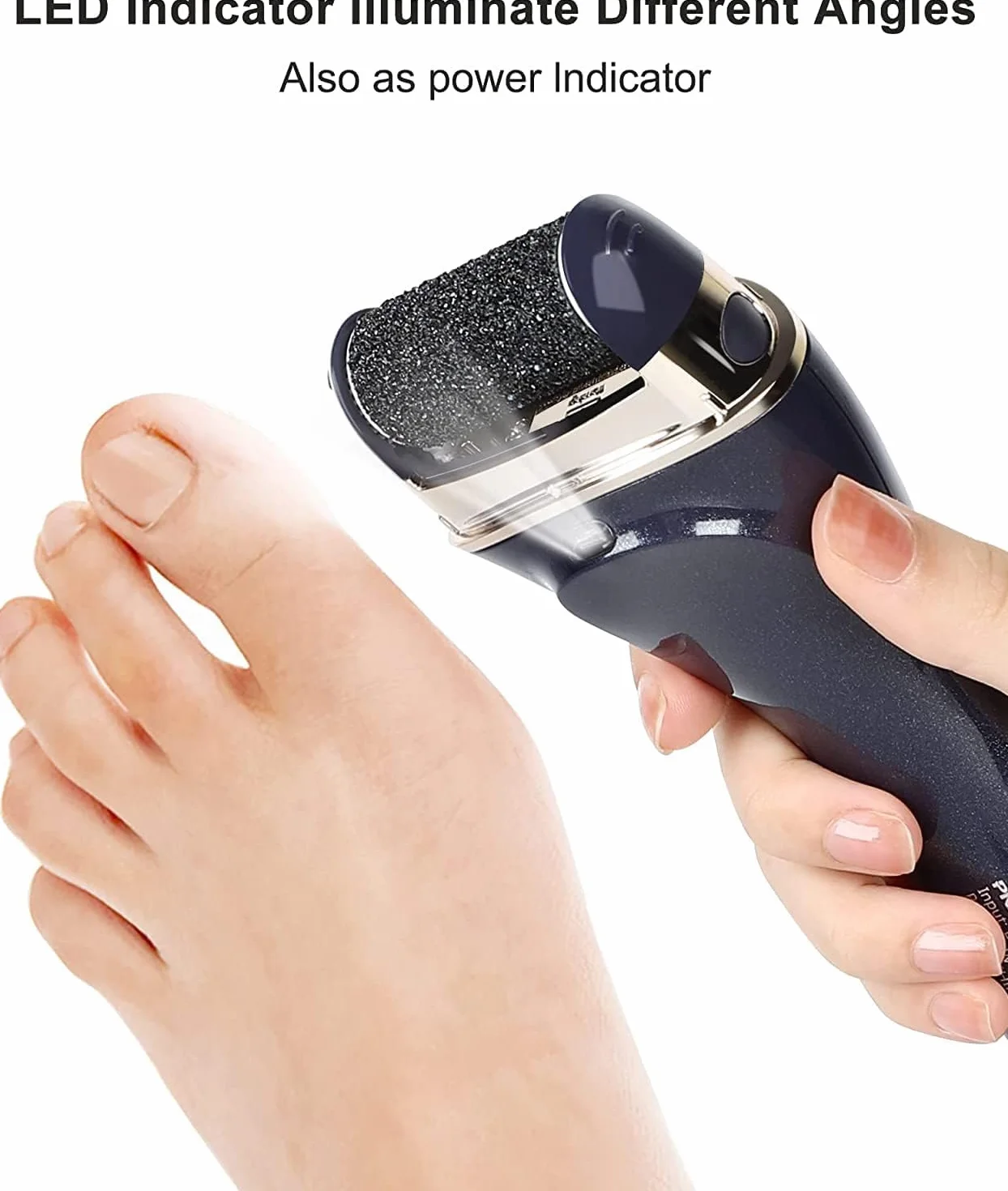 PRITECH Râpe Pieds Électrique Professionnelle Ricaricable IPX6 Imperméable avec 3 Rouleaux