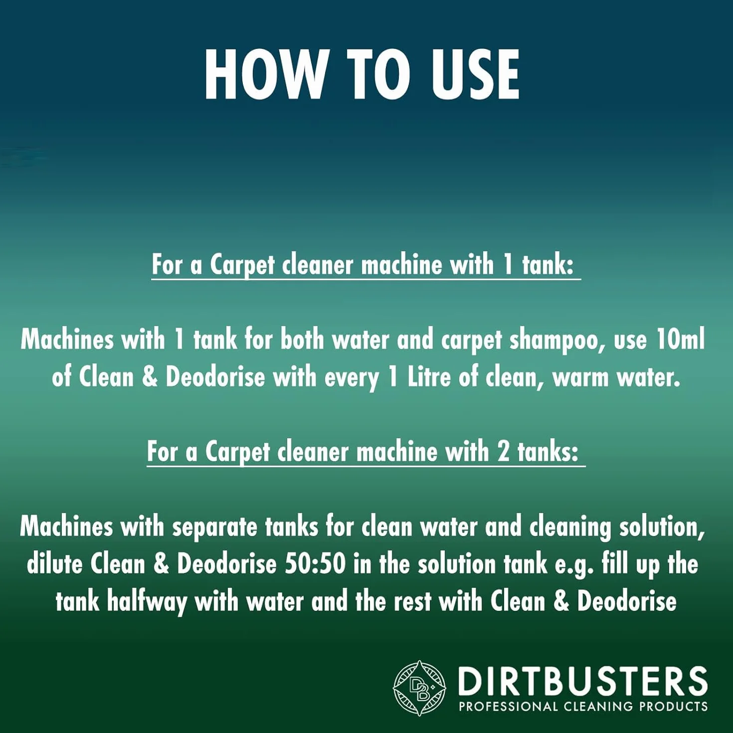 Dirtbusters Shampoo per Pulizia Tappeti 3 in 1 5L Detergente con Rimozione Odori