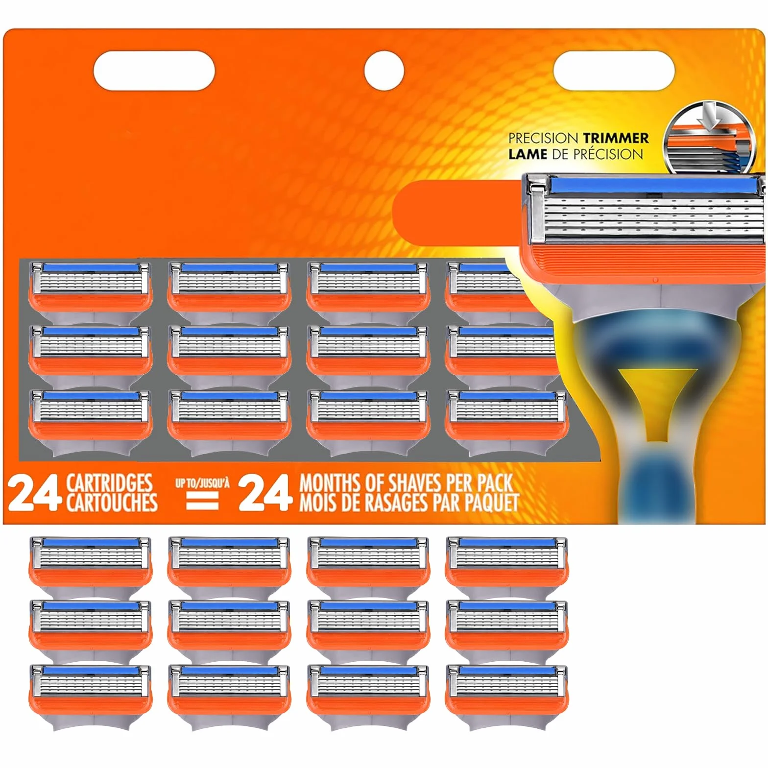 Fusion 5 Lame di Ricambio Compatibili per Rasoi Bagnati Uomo, 24 Pezzi Set Rasoi Manuali