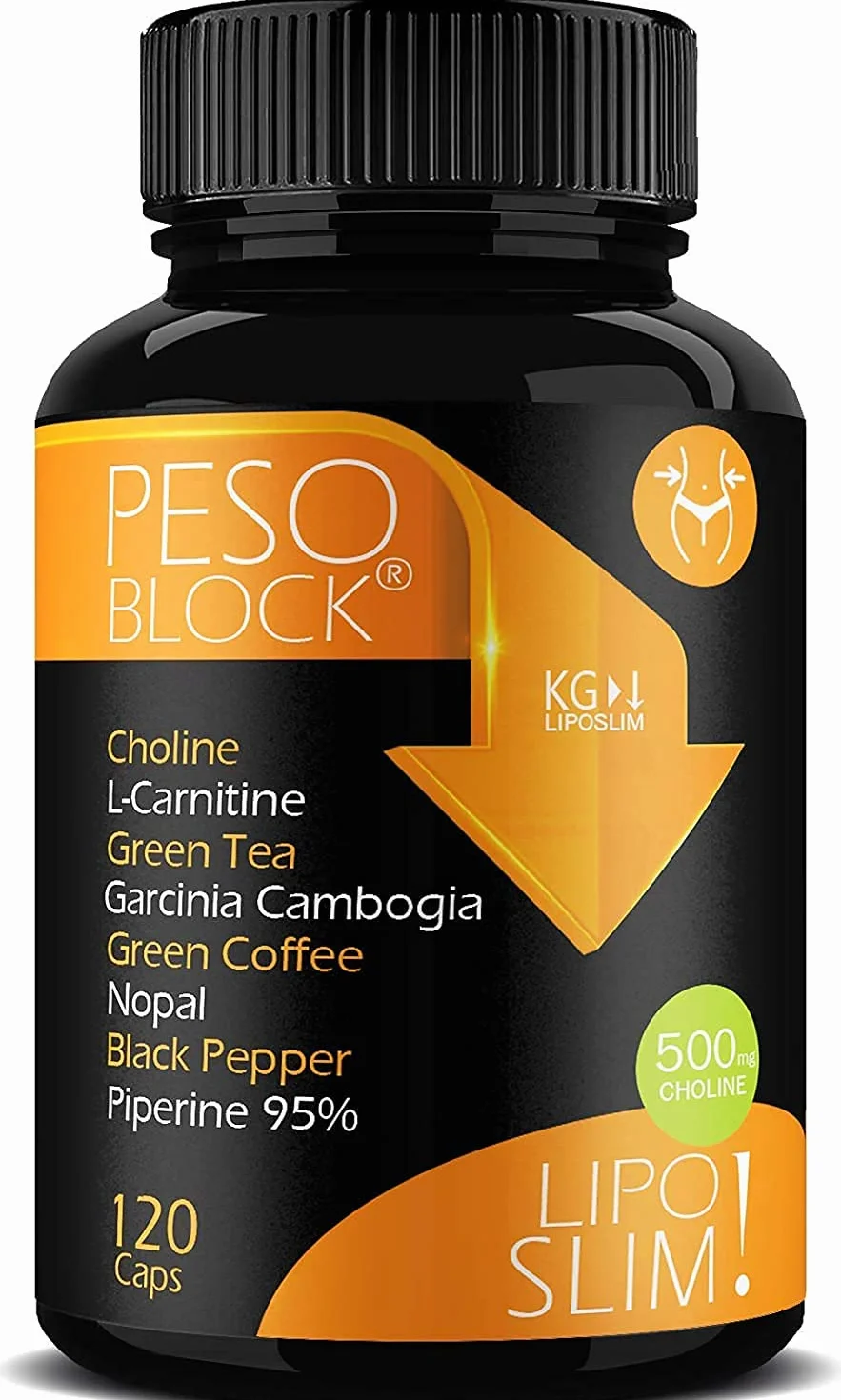 Peso Block Integratore Supporto Dieta con Piperina, Colina, Carnitina, Nopal e Garcinia 120 Capsule