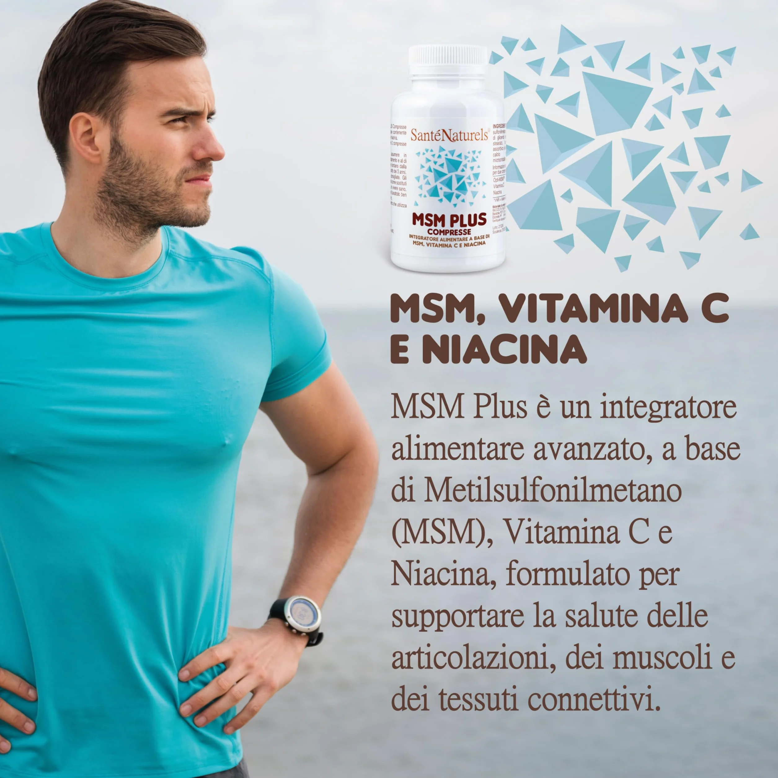 MSM Plus Metilsulfonilmetano Zolfo Alimentare Puro 99,9% 100 Compresse Supporto Articolazioni Ossa Unghie Muscoli Capelli