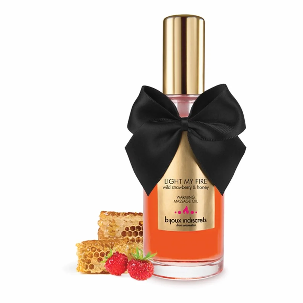 Bijoux Indiscrets Olio Massaggi Intimi Fragola 100 ml Effetto Riscaldante Vegano