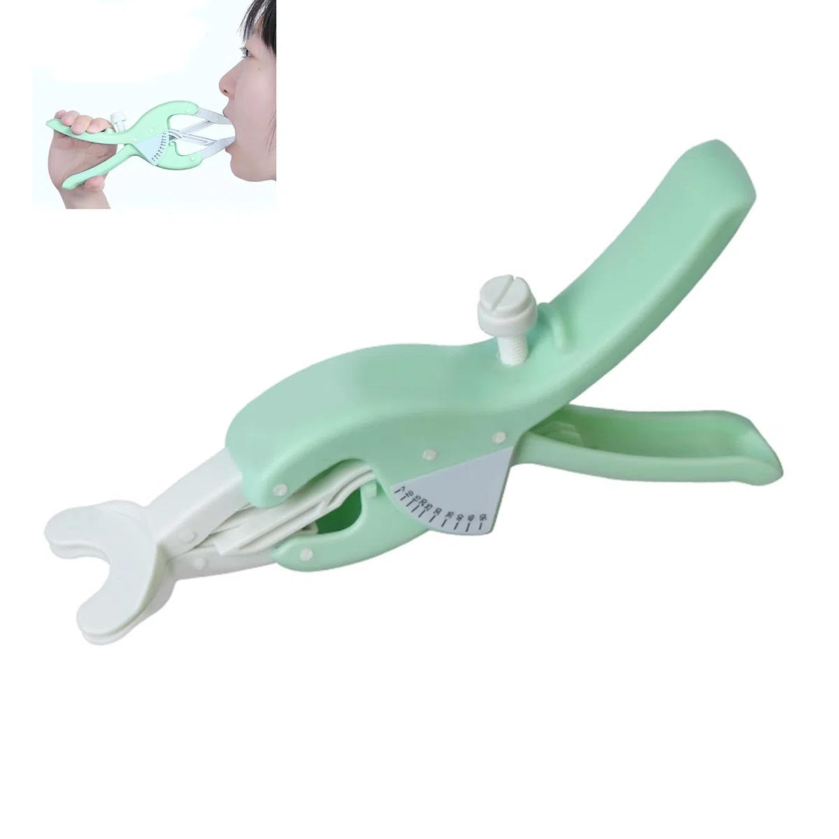 Apribocca, divaricatore Dentale per guance con 2 modalità di Allenamento e Piastra angolare Trasparente, Distanza di Apertura Regolabile, per Esercizi postoperatori