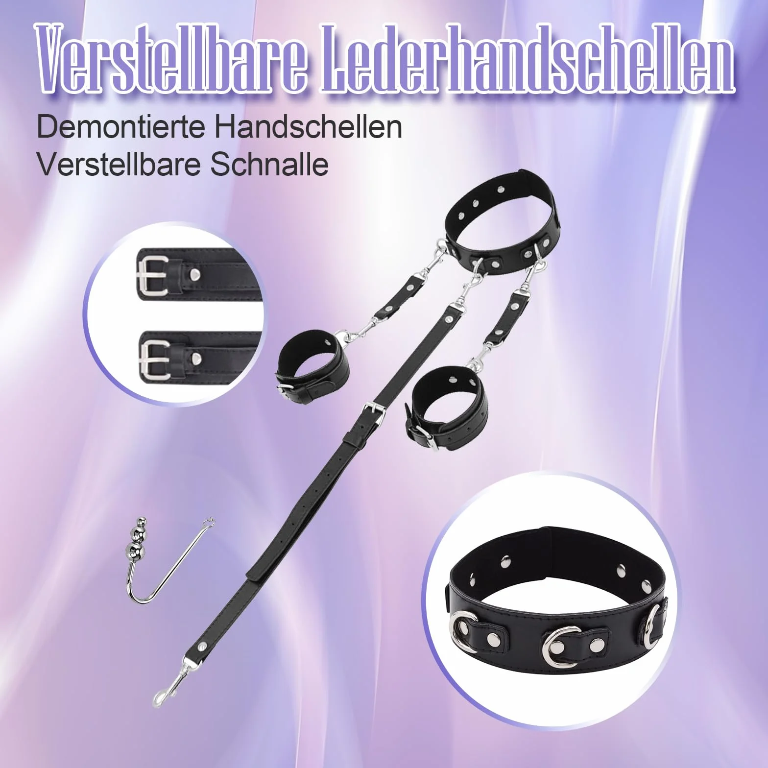 Gancio anale per donne, set di ganci bondage BDSM, giocattolo estremo, collare fetish