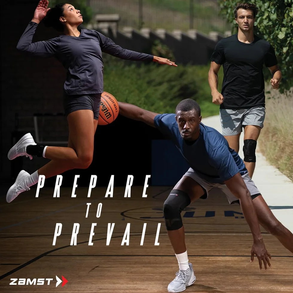 Zamst EK-1 Knee - Ginocchiera Regolabile Leggera per Sostegno del Ginocchio - Tutore a Compressione, Design Full Open, Confortevole e Traspirante - Ideale per Camminata e Trekking (S)