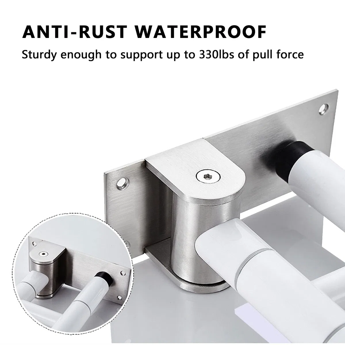 Maniglione per WC, Antiscivolo Maniglione di Sicurezza per Bagno Montaggio a parete Pieghevole Accessori Bagno per WC per bambini anziani disabili e gravidanza (Carico fino a 150 kg (330 libbre))