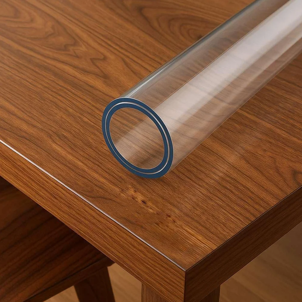 Pellicola Trasparente Proteggi Tavolo PVC Effetto Vetro 1,5 mm Impermeabile Antimacchia 80x120 cm